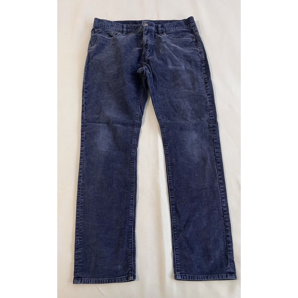 J. Crew Flex Slim Fit Corduroy Pants Men's Size‎ 35x32 (36x31") Stretch Blue